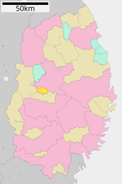 Location of Yahaba in Iwate Prefecture