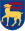 Blason de la province suédoise d'Öland, représentant un cerf jaune aux bois et sabots rouges.