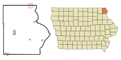 Location of New Albin, Iowa