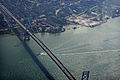 Image 24The Ambassador Bridge, a suspension bridge that connects Detroit with Windsor, Ontario, in Canada. It is the busiest international border crossing in North America in terms of trade volume. (from Michigan)