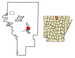 Location of Salesville in Baxter County, Arkansas.