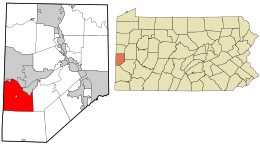 Location in Beaver County and state of Pennsylvania