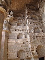 Side wall inside the chaitya at Bedse Caves