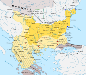 불가리아 제2제국 시대의 영토