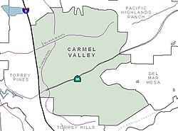 Carmel Valley community boundaries and surrounding communities