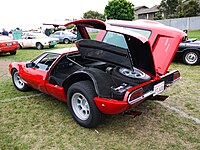 The De Tomaso Mangusta featured unique gull wing doors covering both the engine and luggage compartment