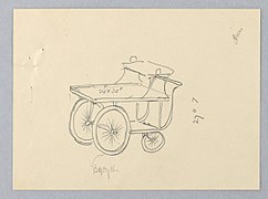 Design for Rolling Serving Table with Three Trays, 1900–05