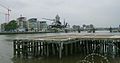 Image 49Helicopter landing at London Heliport, a jetty constructed in the River Thames in Battersea.