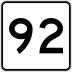 Route 92 marker