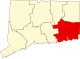 State map highlighting New London County