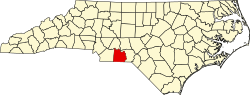 Location of Anson County in North Carolina