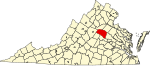 State map highlighting Louisa County