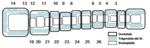 Schematischer Grundriss von Kammer (links) und Gang