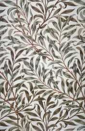 Willow Bough wallpaper, Morris, 1887, repurposed for fabric c. 1895