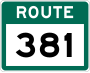 Route 381 marker