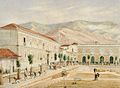 Caracas, Casa de Gobierno, Plaza Bolívar, 1870. Acuarela sobre papel 39,6 x 47,3 cm.