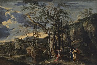 Saint John the Baptist Revealing Christ to the Disciples (c. 1655) oil on canvas, 173.4 x 260.7 cm., Kelvingrove Art Gallery and Museum