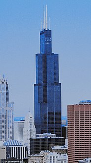 The Willis Tower in Chicago was the world's tallest building from 1974 to 1998