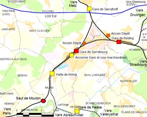 Plan des lignes du secteur de Sarrebourg – Réding