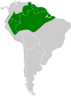 Distribución geográfica de la tangara crestifulva.