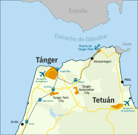 Mapa de Tánger