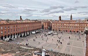 Place du Capitole, the main square of Toulouse (19th c.)