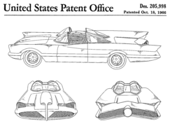 Dessin de la Batmobile de la série TV.