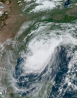 Barry à son apex lorsqu'il touchait la côte de la Louisiane le 13 juillet.