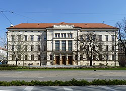 Front of the Faculty of Music building, as seen from across the street