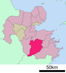 Location of Bungo-Ōno in Ōita Prefecture