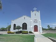 The First Baptist Church.