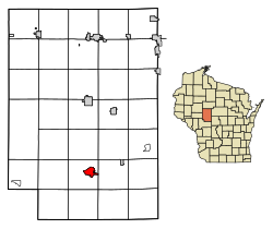 Location of Neillsville in Clark County, Wisconsin.