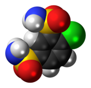 Ball-and-stick model of clofenamide