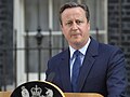 British Prime Minister David Cameron announcing his resignation