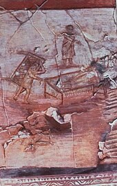 An ancient wall painting depicting Jesus