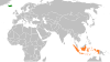 Location map for Iceland and Indonesia.