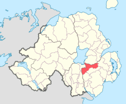 Location of Iveagh Lower, Lower Half, County Down, Northern Ireland.