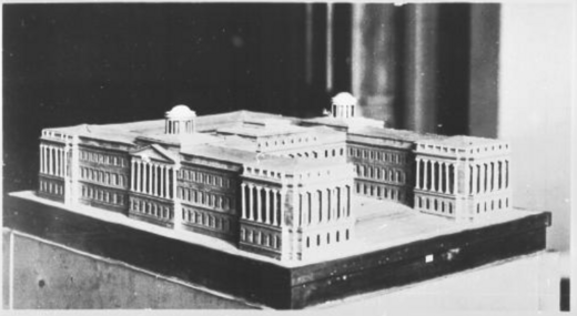 Wooden design model of the Chattenburg palace by Heinrich Christoph Jussow