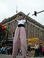 Acrobatics performed on the street