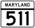 Maryland Route 511 marker