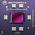 An illustration of Motorola's PowerPC 755 processor