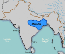 The approximate extent of the Magadha state in the 5th century BCE.