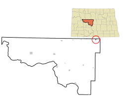 Location of Butte, North Dakota