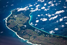 Vue aérienne de Teressa, l'une des îles Nicobar