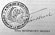 Signature de Félix Houphouët-Boigny