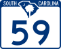 South Carolina Highway 59 marker