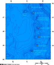 The South Sandwich Islands are a north-south trending arc-like chain of islands