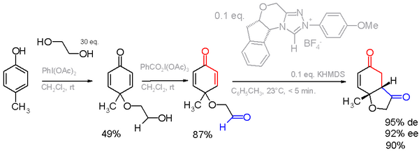 Scheme 4. Intramolecular asymmetric Stetter reaction