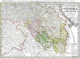 Mapa de Alta Silesia en 1746.