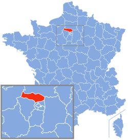 Location of Val-d'Oise in France